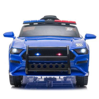 12V Kids Ride On Car ,Police sports car,2.4GHZ Remote Control,LED Lights,Siren,Microphone,Blue