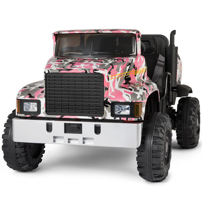 Power Electric 2-Seater Kids Ride On Truck Tractor w/Trailer 3 Speed RC Pink