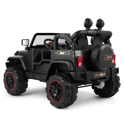 12V Battery Kids Ride on Truck Car Toys MP3 LED Light Remote Control+Cover Black