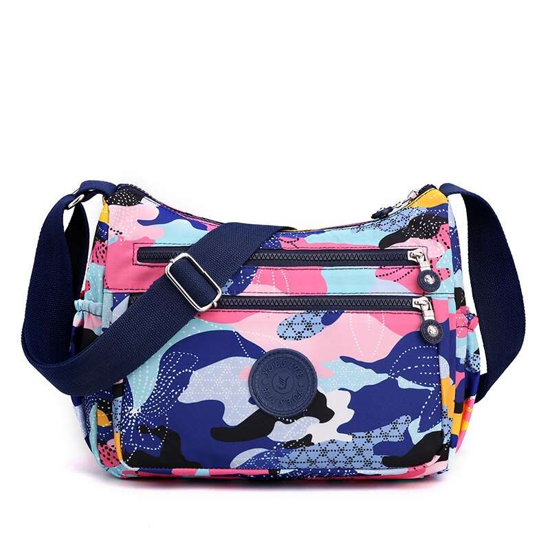 2021 New High Quality Nylon Ladies Shoulder Bag Fashion Flower Pattern Design Women Messenger Bags Casual Women&#39;s Travel Wallet