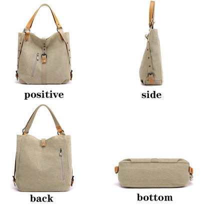 KMFFLY Designer High Capacity Multifunction Canvas Shoulder Crossbody Bags for Women Summer Simple Luxury Brand Travel Handbags