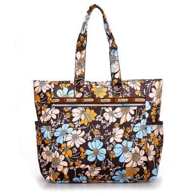 Floral Shopping Bag Waterproof Nylon Large Capacity Handbag Lightweight Rural style Leisure or Travel Bag for Women 2018 Fashion