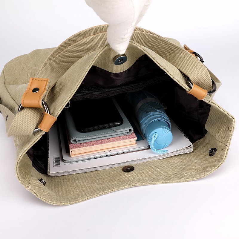 KMFFLY Designer High Capacity Multifunction Canvas Shoulder Crossbody Bags for Women Summer Simple Luxury Brand Travel Handbags