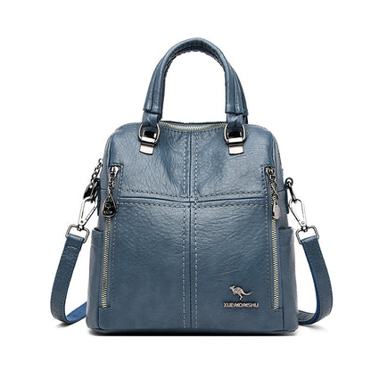 Hot Leather Luxury Handbags Women Bags Designer Multifunction Shoulder Bags For Women 2022 Travel Back Pack Mochila Feminina Sac