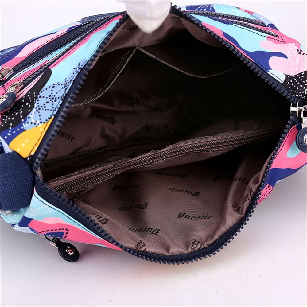 2021 New High Quality Nylon Ladies Shoulder Bag Fashion Flower Pattern Design Women Messenger Bags Casual Women&#39;s Travel Wallet