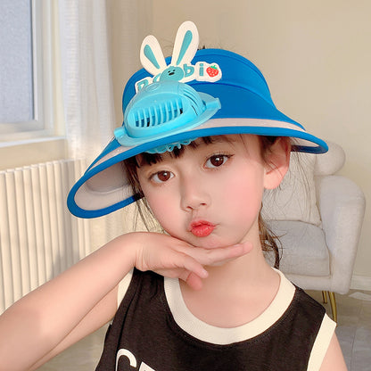 Children&#039;s Empty Top Hat With Fan Girl Baby Summer Girl Charging Sunshade Sunscreen Summer