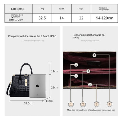 Leather Women&#39;s Tote Bag 2023 new fashion atmospheric head layer cowhide handbag for women