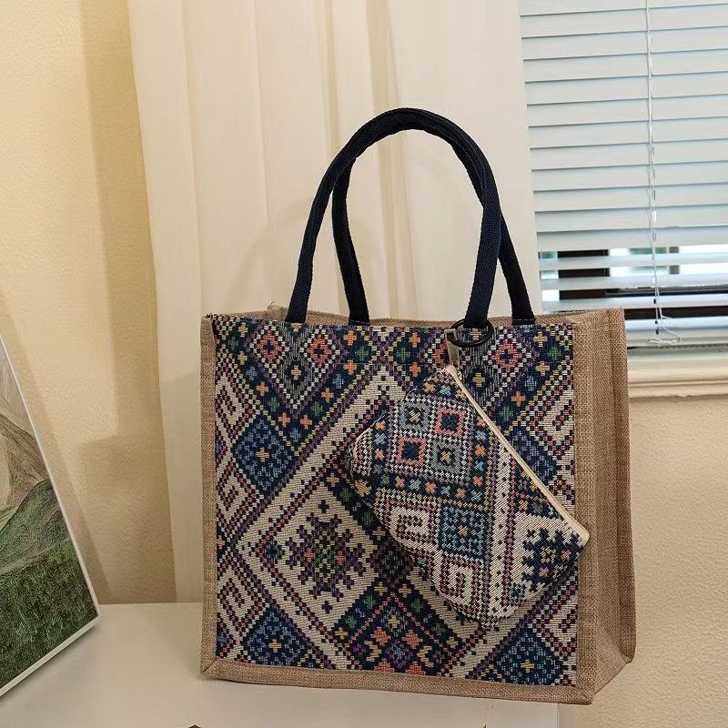 2023 new women Bohemia Mandala shoulder bag Ethnic canvas Handbag Ladies Shopping Bag Girls Totes Beach Travel casual bag