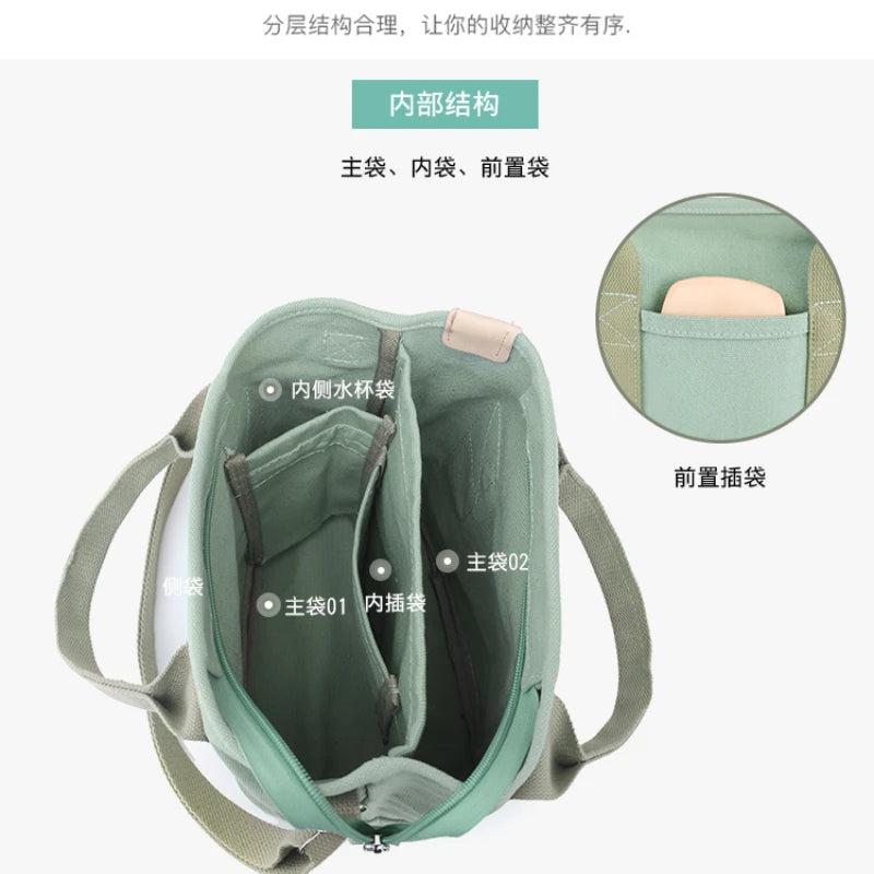 Canvas Handbag2023New Portable Commuter Bag Leisure High Quality Shoulder Bag Shopping Travel Small Mini Hot Selling Women&#39;s Bag