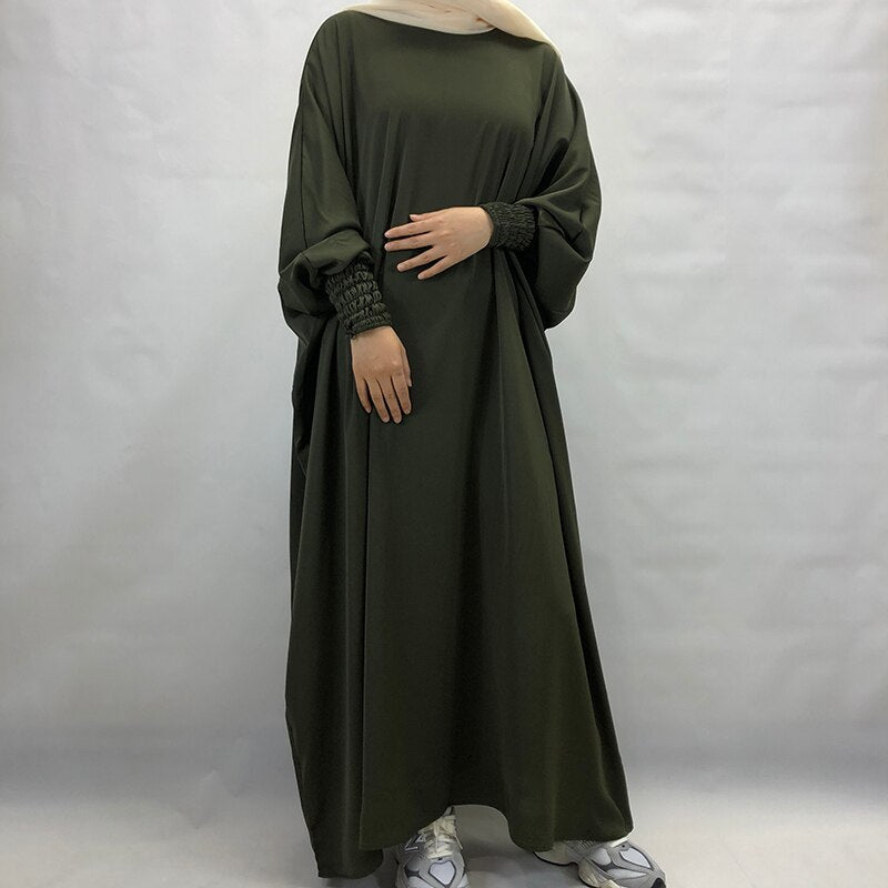 Dropshipping Butterfly Modest Abaya High Quality Ramadan EID Elastic Wrist Maxi Dress Nida Muslim Prayer Islamic Clothing
