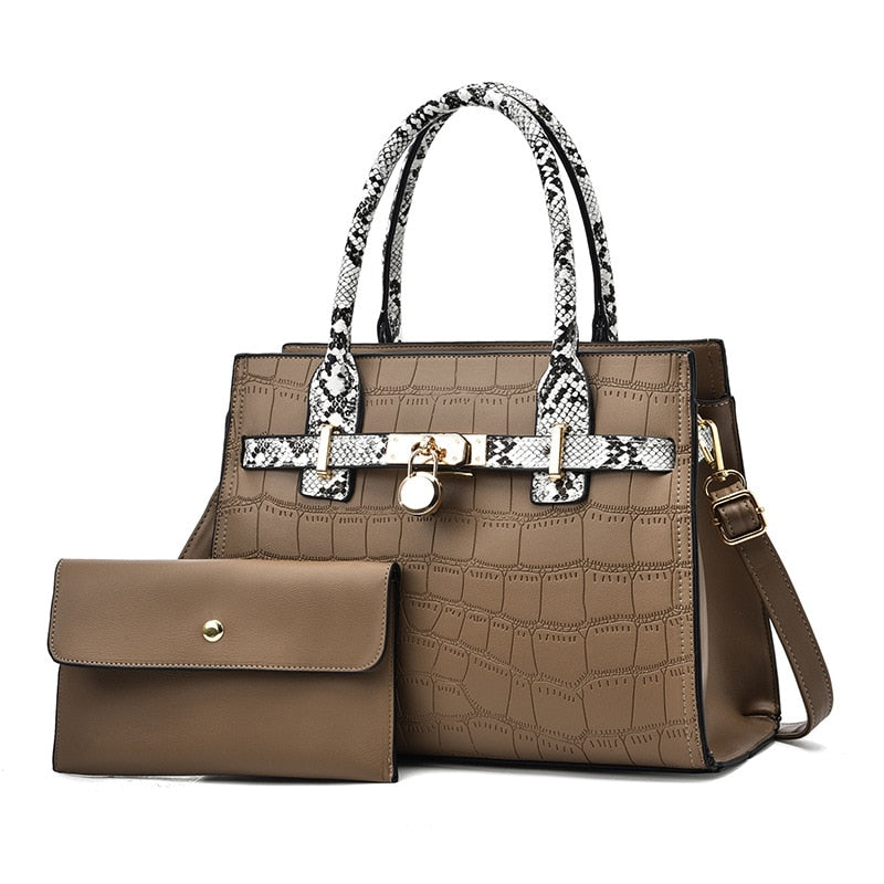 Women Leather Messenger Bags Crocodile Female Crossbody Shoulder Hand Bags for Women 2022 High Quality Ladies Handbags