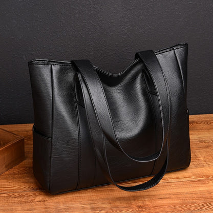 Women PU Leather Handbags Fashion Big Capacity Tote Bags Retro Designer Double Strap Shoulder Bag Female Shopper Sac Mujer Bolsa