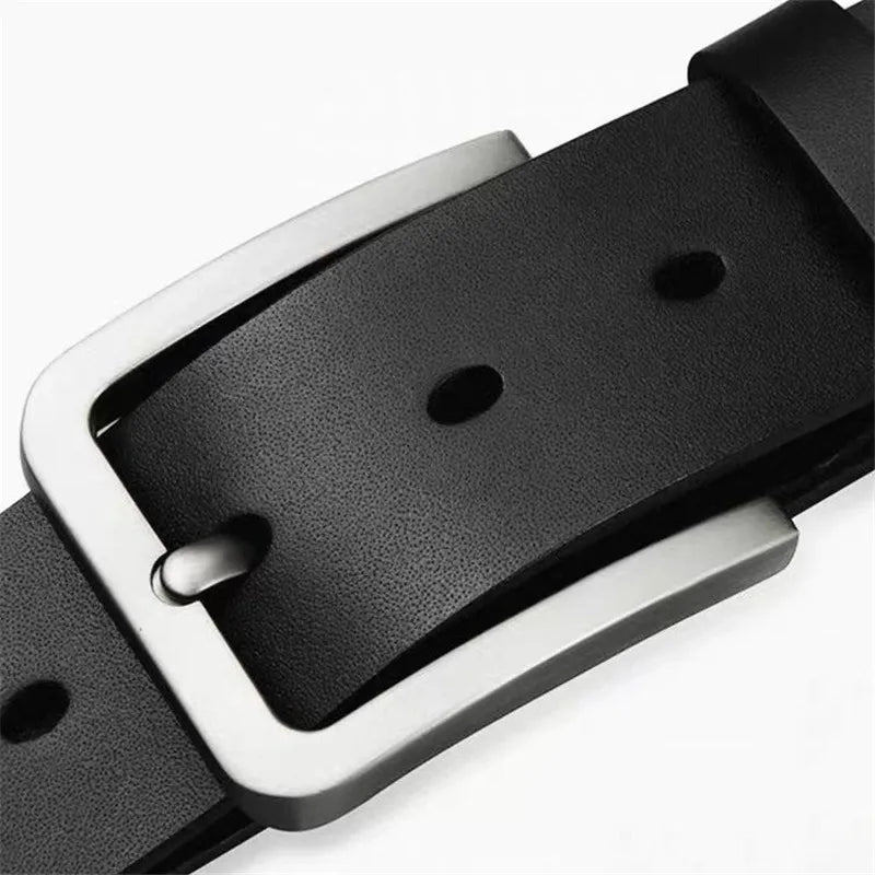 New Business Leisure Men's Alloy Square Pin Buckle Belts Male Famous Brand Luxury Designer PU Leather Jeans Belts for Men