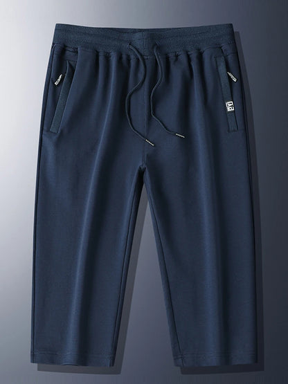 Summer Zip Pockets Sweatshorts Men Sportswear Breathable Cotton Workout Baggy Breeches Short Men Casual Shorts Plus Size 8XL
