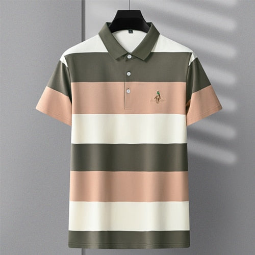 New Summer polos homme men polo shirt High quality brand Striped shirt polo men Short sleeved casual shirt polo Men clothing top