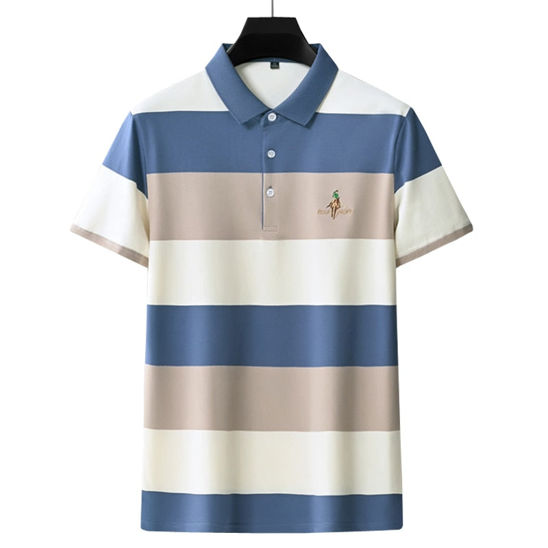 New Summer polos homme men polo shirt High quality brand Striped shirt polo men Short sleeved casual shirt polo Men clothing top