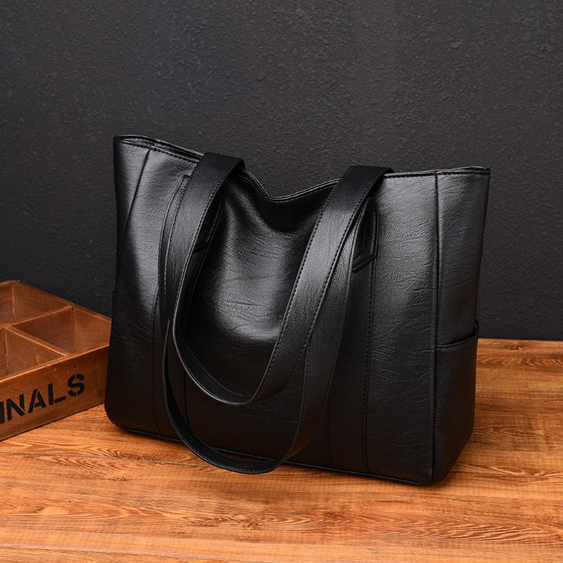 Women PU Leather Handbags Fashion Big Capacity Tote Bags Retro Designer Double Strap Shoulder Bag Female Shopper Sac Mujer Bolsa