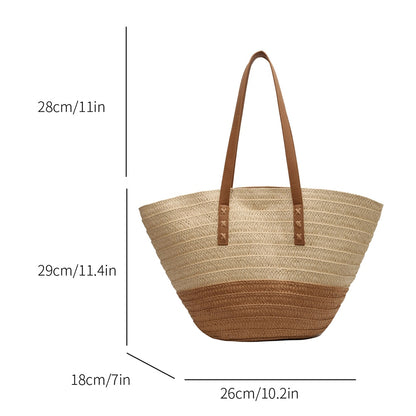 Weave Tote Bags Female Bohemian Shoulder Bags for Women 2023 Spring Summer Beach Straw Handbags Casual Lady Travel Shopping Bags