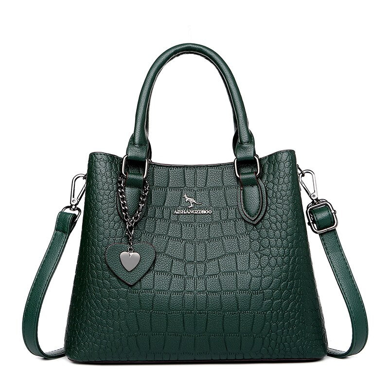 Women's Crocodile Pattern Shoulder Bag 2023 Luxury Ladies Designer Handbags High Quality Leather Crossbody Bag Simple Handbag