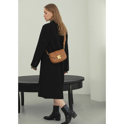 VENOF 2023 New Trendy  Women&#39;s Leather Fashion All-match Shoulder Crossbody Bags Commute  Messenger  Saddle  For Ladies Handbag