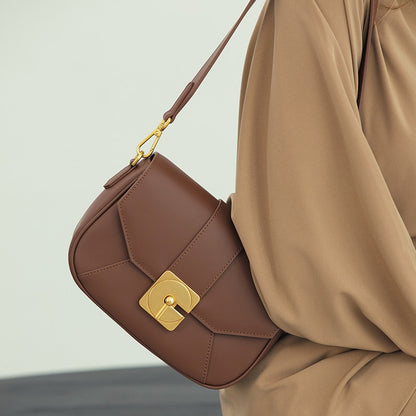 VENOF 2023 New Trendy  Women&#39;s Leather Fashion All-match Shoulder Crossbody Bags Commute  Messenger  Saddle  For Ladies Handbag