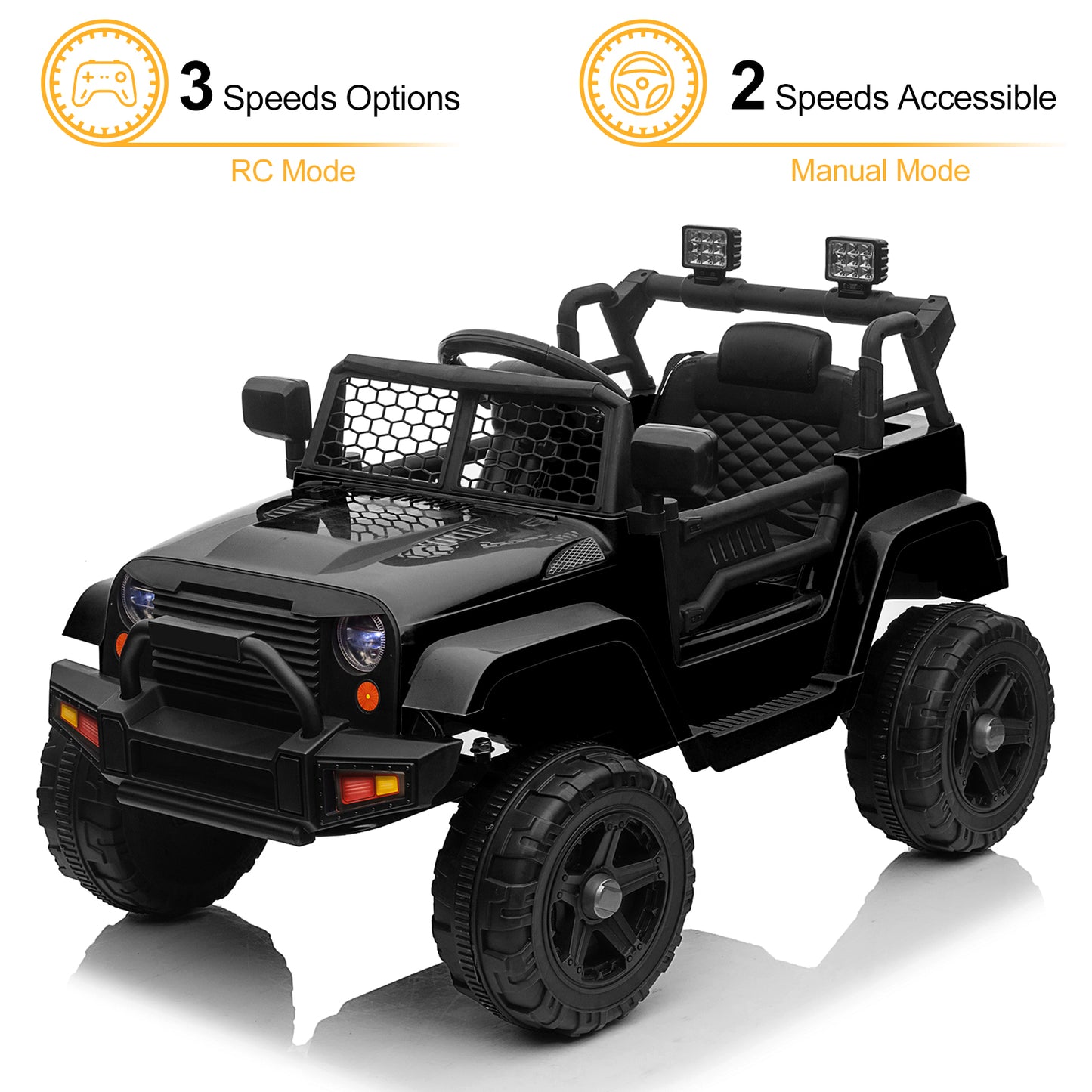 LEADZM Dual Drive 12V 4.5A.h with 2.4G Remote Control Jeep Black