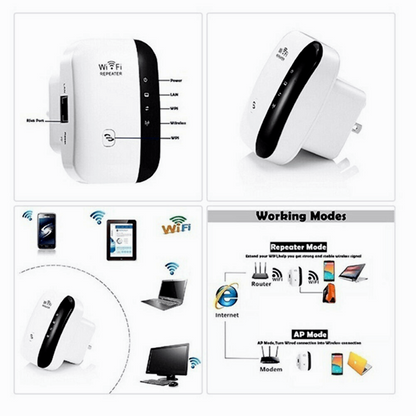 NEW! WiFi Range Extender Internet Booster Wireless Signal Repeater