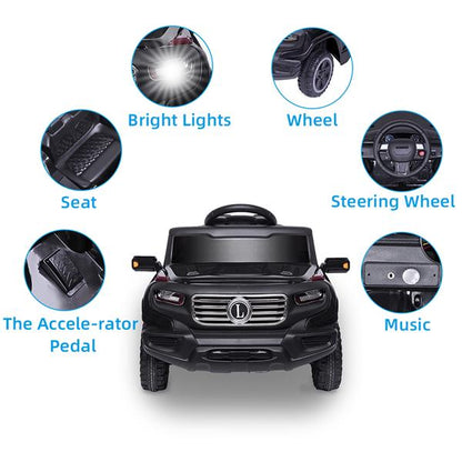 LZ-910 Electric Car Single drive Children Car with 35W*1 6V7AH*1 Battery  Pre-Programmed Music and Remote control Black