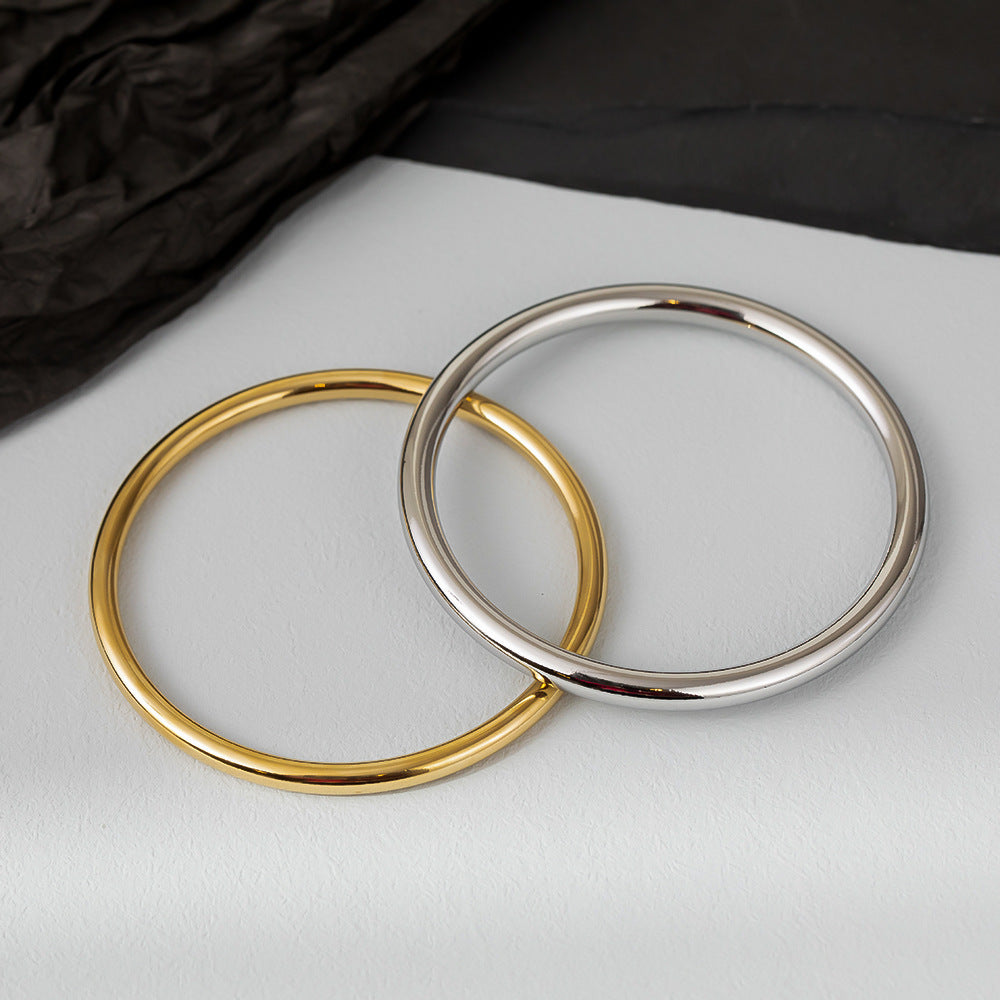 Solid Bracelet, Plain Ring, Versatile, Simple Titanium Steel Bracelet, Women&#039;s Jewelry