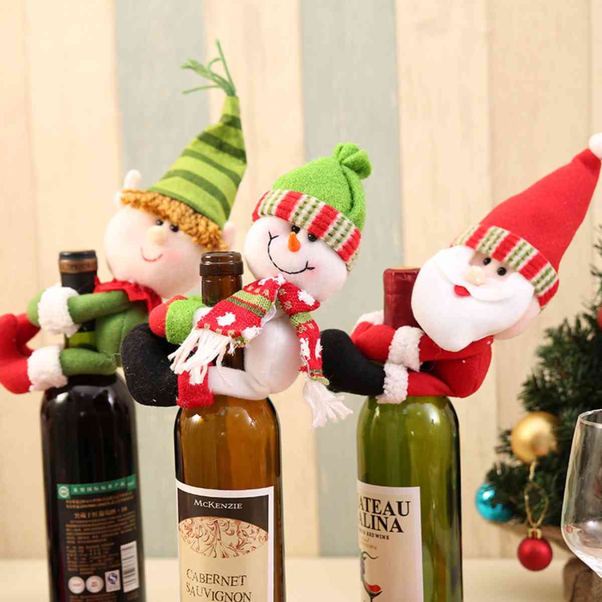 Christmas Gnome Wine Bottle Decoration