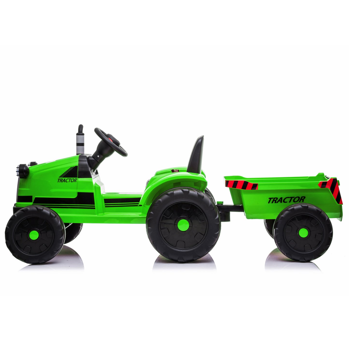 Toy Tractor with Trailer,3-Gear-Shift Ground Loader Ride On with LED Lights
